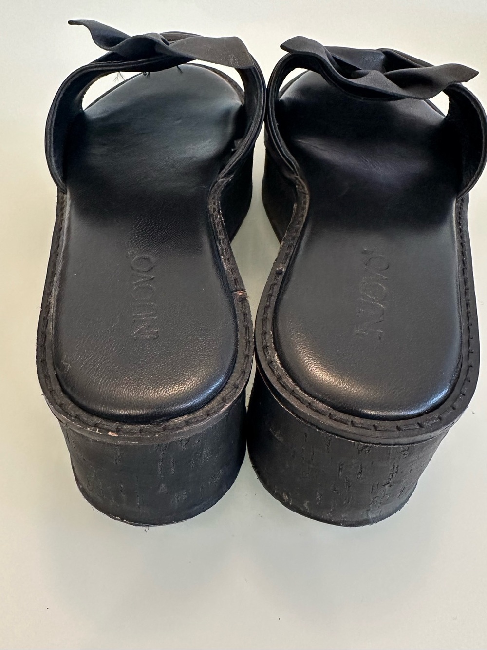 INUOVO | Black Leather Platform Slide Sandals | Size 41 / Size 11 - Picture 12 of 16